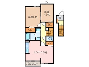 徳和駅 徒歩25分 2階の物件間取画像